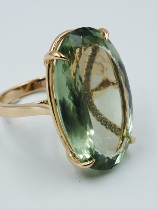 Ocean’s Treasure Green Amethyst & diamond ring