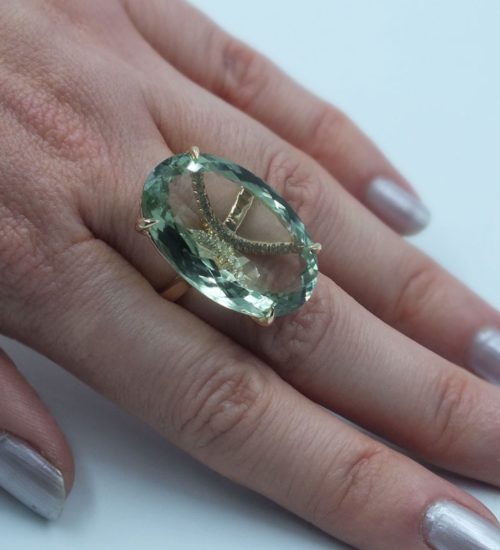 Ocean’s Treasure Green Amethyst & diamond ring