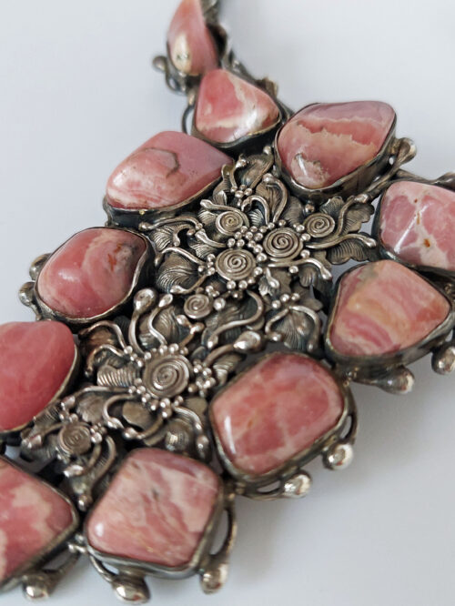 Rhodochrosite & Britannia Silver Set