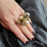 Double ring with SouthSea pearl