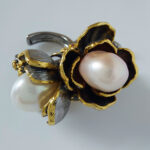 Double ring with SouthSea pearl