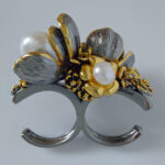Double ring with SouthSea pearl