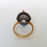 Rose Quartz & Cognac Diamond Gold Ring