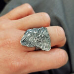 Oxidised, Diamondised Silver Ring