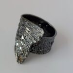 Oxidised, Diamondised Silver Ring