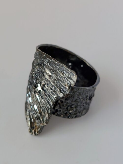 Oxidised, Diamondised Silver Ring