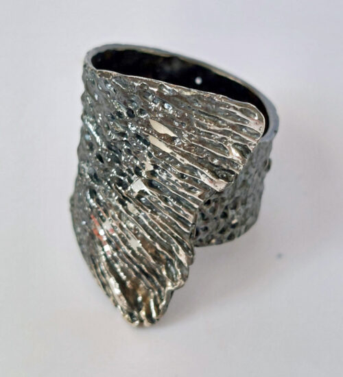 Oxidised, Diamondised Silver Ring