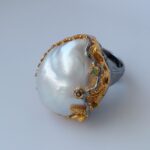 Baroque SouthSea Pearl & Tourmaline