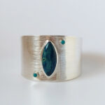 Chrysocolla & Turquoise Silver Cuff