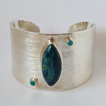 Chrysocolla & Turquoise Silver Cuff