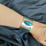 Chrysocolla & Turquoise Silver Cuff