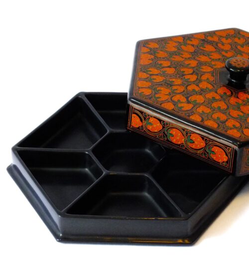 Burmese Lacquer, Strawberry Dish