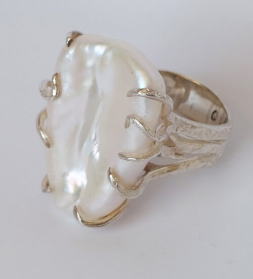 Baroque Freshwater Pearl & Silver Ring