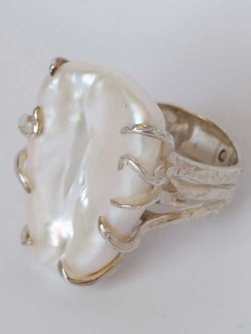 Baroque Freshwater Pearl & Silver Ring