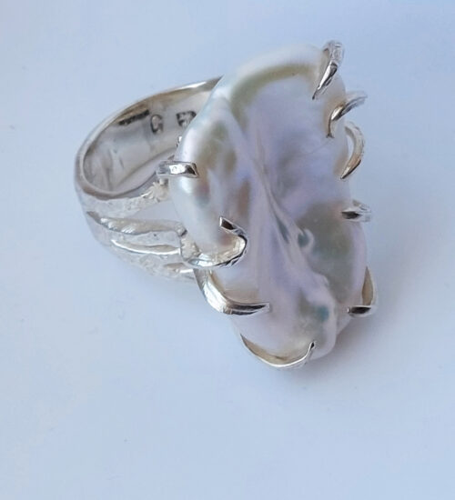 Baroque Freshwater Pearl & Silver Ring