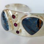 Pietersite & Rhodolite Cuff £460