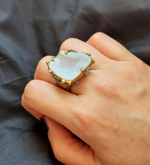 Druzy Mixed-Metal Ring