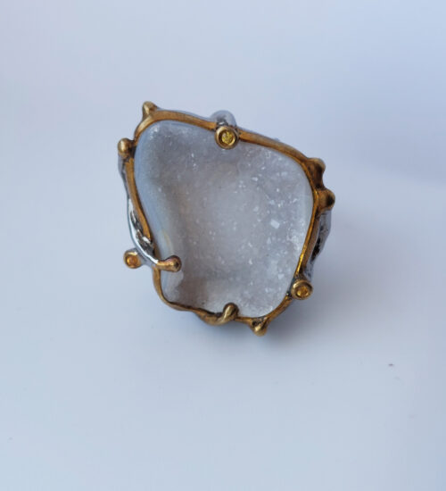 Druzy Mixed-Metal Ring