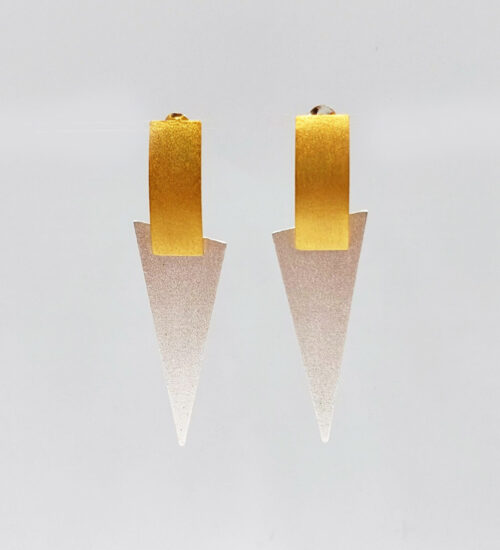 silver gold geometric earrings