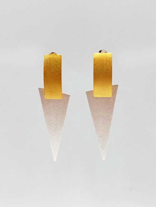 silver gold geometric earrings