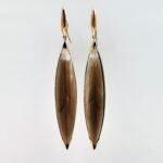 smoky quartz gold earrings