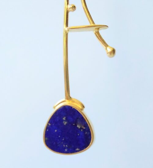 afghanistan lapis lazuli gold earrings