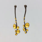 black rhodium gold cups earrings