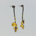 black rhodium gold earrings