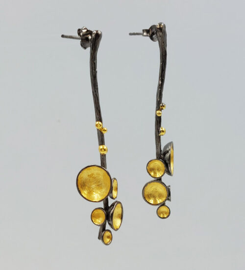 black rhodium gold earrings