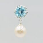 blue topaz pearl earrings