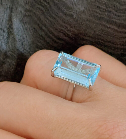 blue topaz white gold diamond ring