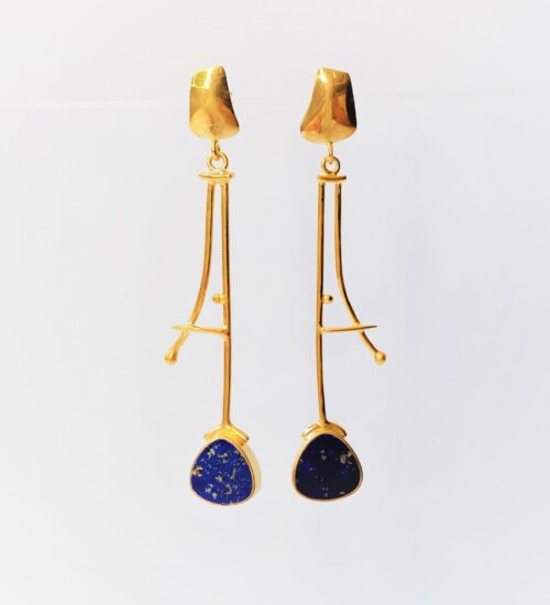 lapis gold earrings