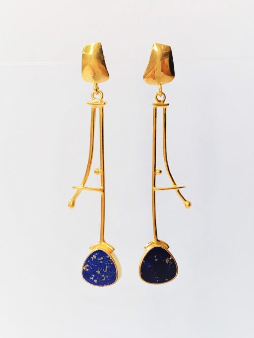lapis gold earrings