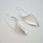 silver lily abstract earrings