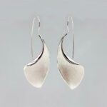 silver lily sculptural earrings