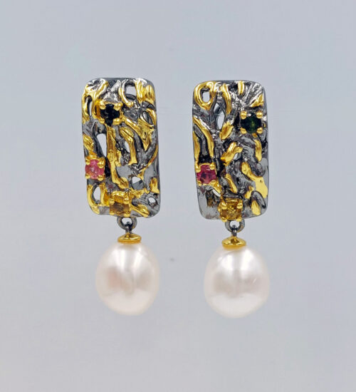 south sea pearl gold earrings