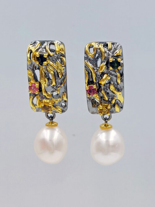 south sea pearl gold earrings