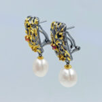 south sea pearls tourmaline earrings