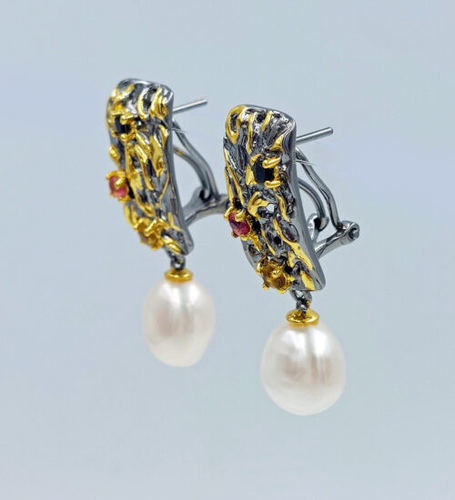 south sea pearls tourmaline earrings