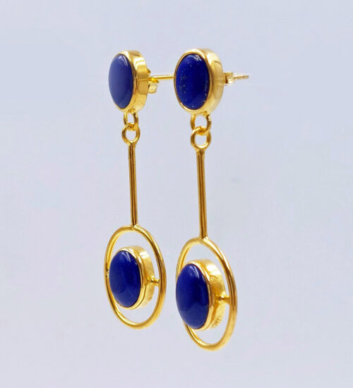 lapis lazuli gold earrings