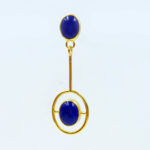 afghan lapis lazuli gold earrings