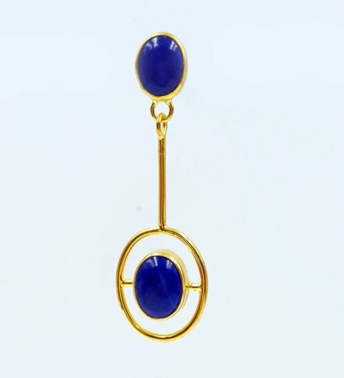 afghan lapis lazuli gold earrings