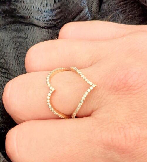 heart diamond gold ring