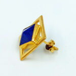 lapis gold stud earrings