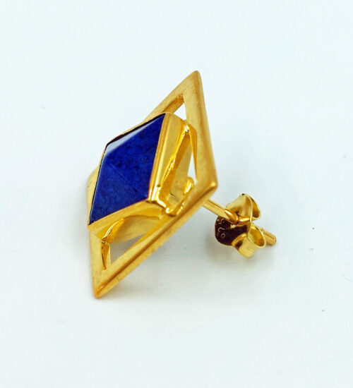 lapis gold stud earrings