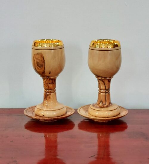 Gold & olivewood goblet from Bethlehem