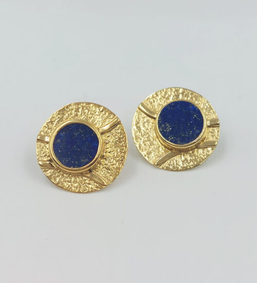 round-lapis-gold-stud-earrings