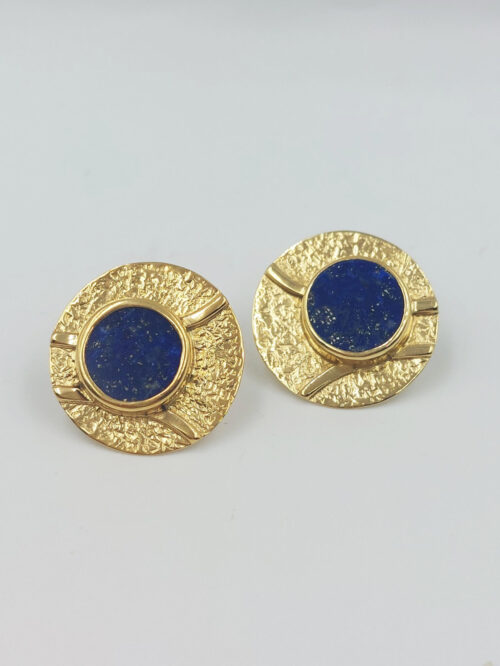 round-lapis-gold-stud-earrings